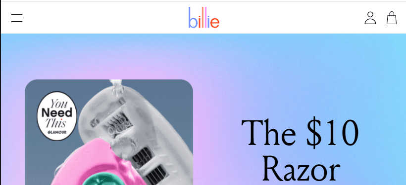 billie website design