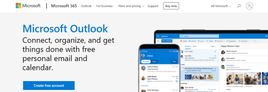 microsoft outlook email service provider