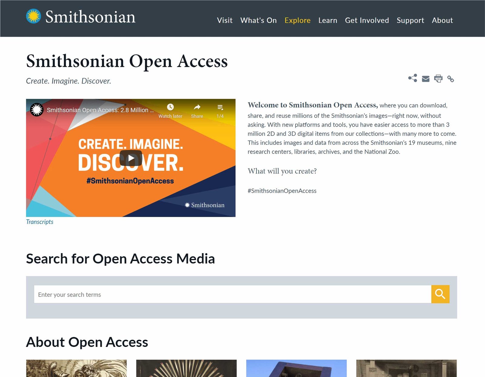 open access screenshot