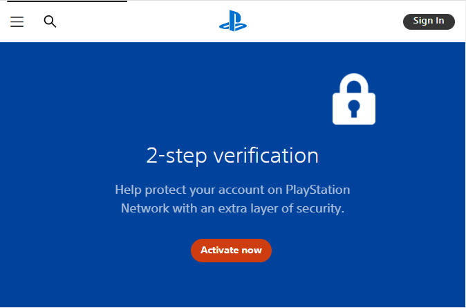 2FA authentication playstation