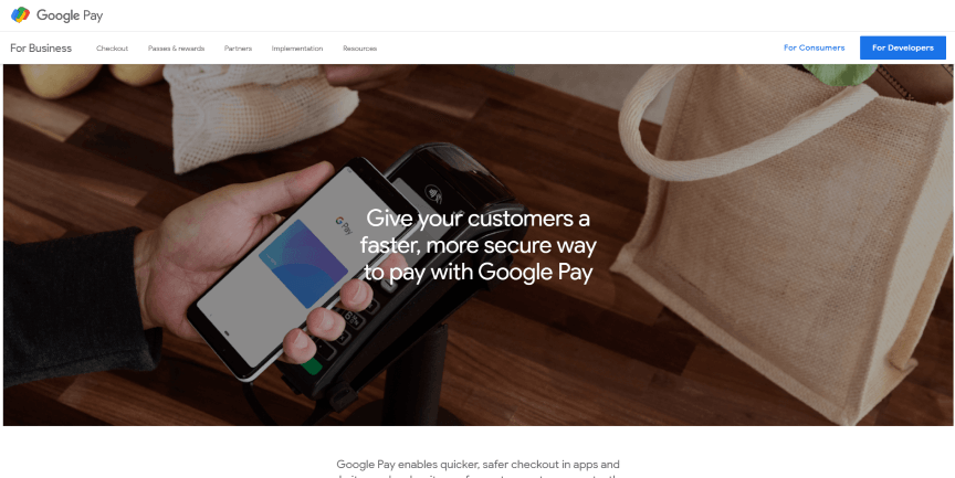 google pay business homepage