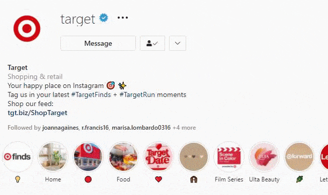 instagram target content
