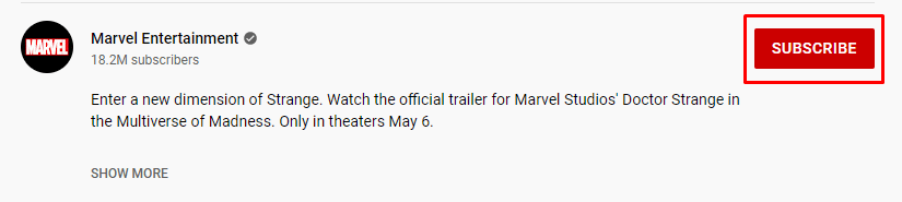 marvel subscribe button
