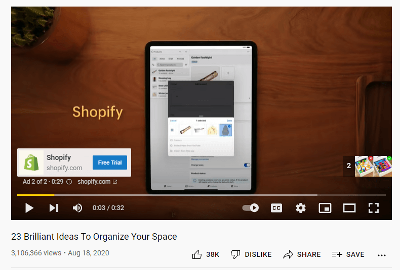 youtube ad video