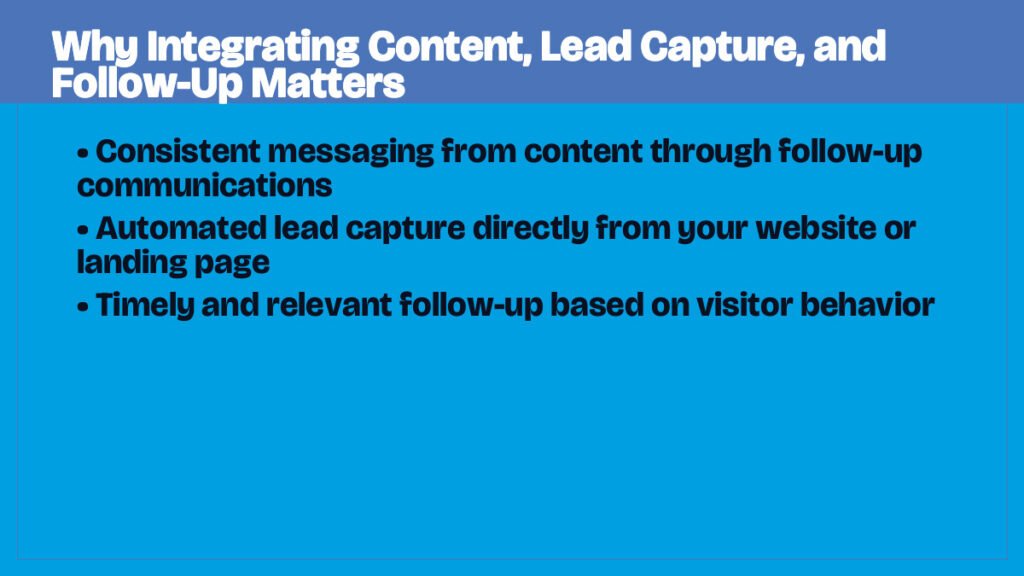 Why Integrating Content, Lead Capture, and Follow-Up Matters