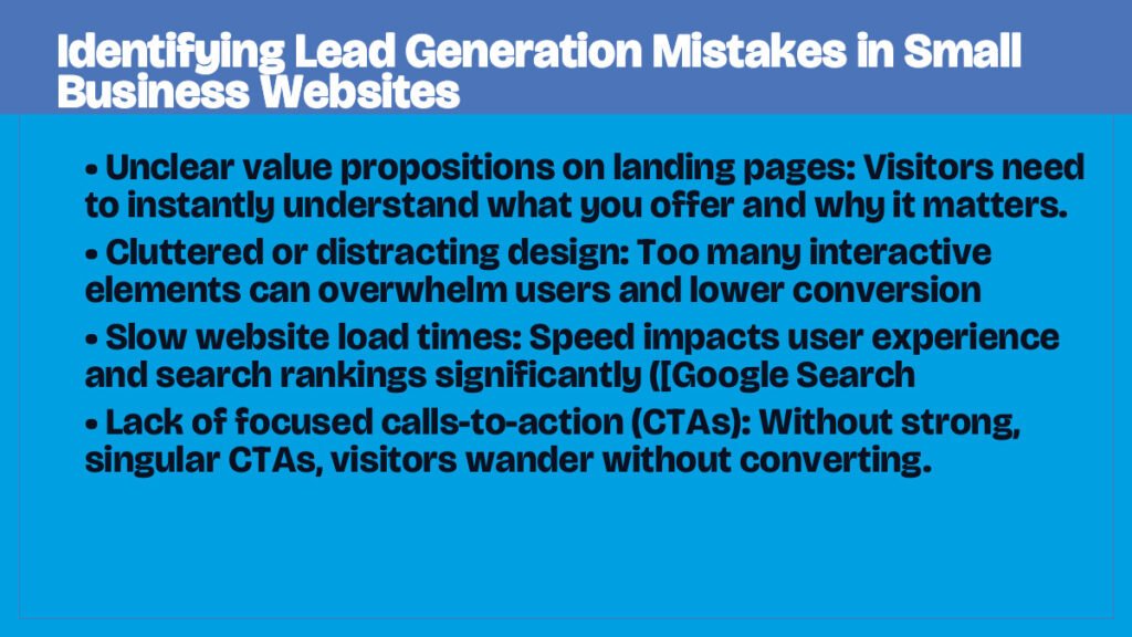 Identifying Lead Generation Mistakes in Small Business Websites